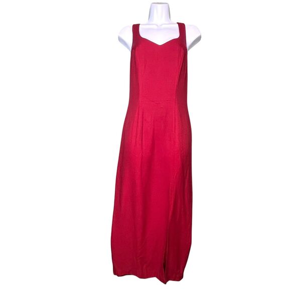 CDC Caren Desiree Vintage Dress Womens 8 Red Crisscross Back Cocktail Made USA - Picture 4 of 11
